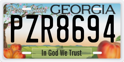 GA license plate PZR8694