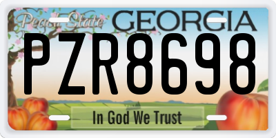 GA license plate PZR8698