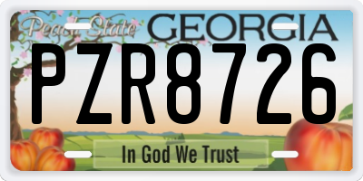 GA license plate PZR8726