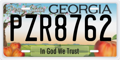 GA license plate PZR8762