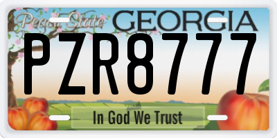 GA license plate PZR8777