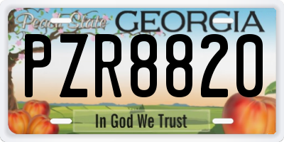 GA license plate PZR8820