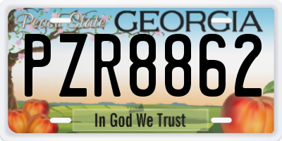 GA license plate PZR8862