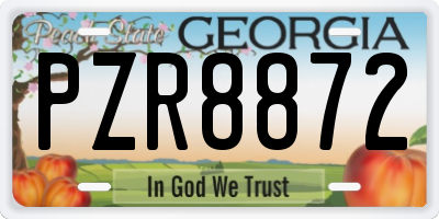 GA license plate PZR8872