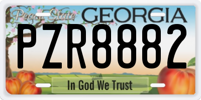 GA license plate PZR8882