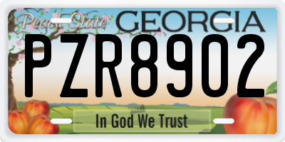GA license plate PZR8902