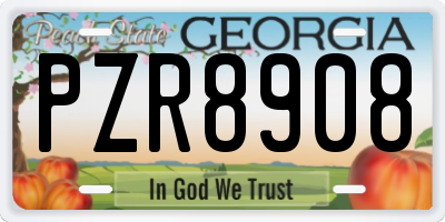 GA license plate PZR8908