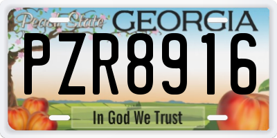 GA license plate PZR8916
