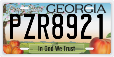 GA license plate PZR8921