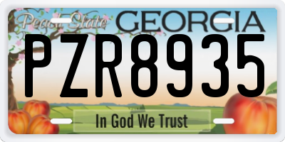GA license plate PZR8935