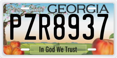 GA license plate PZR8937