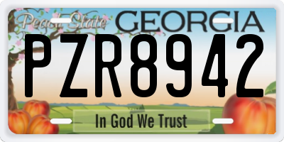GA license plate PZR8942