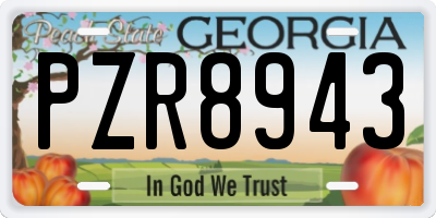 GA license plate PZR8943