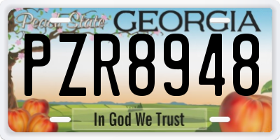 GA license plate PZR8948