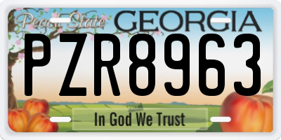 GA license plate PZR8963