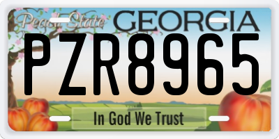 GA license plate PZR8965