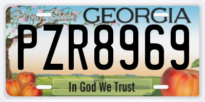 GA license plate PZR8969