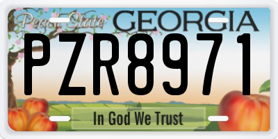 GA license plate PZR8971