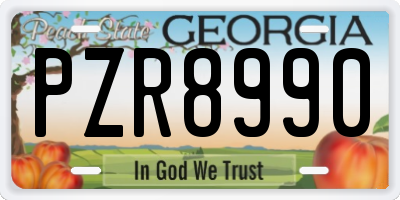 GA license plate PZR8990