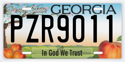 GA license plate PZR9011