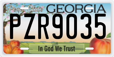 GA license plate PZR9035