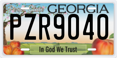 GA license plate PZR9040
