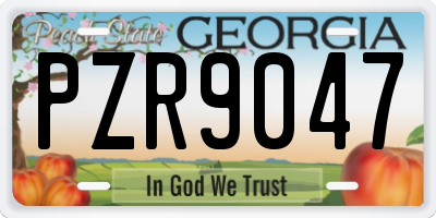 GA license plate PZR9047