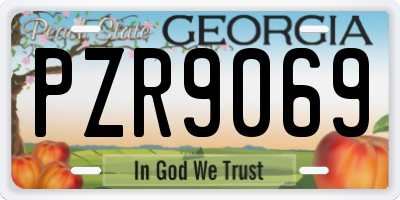 GA license plate PZR9069