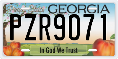 GA license plate PZR9071