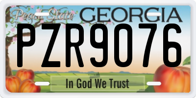 GA license plate PZR9076