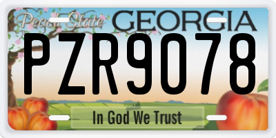 GA license plate PZR9078