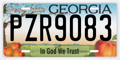 GA license plate PZR9083