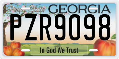 GA license plate PZR9098