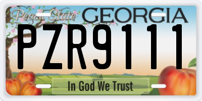 GA license plate PZR9111