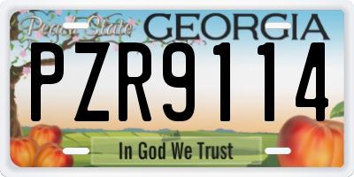 GA license plate PZR9114