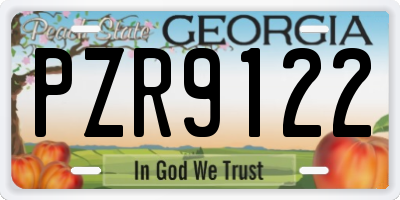 GA license plate PZR9122