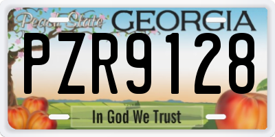 GA license plate PZR9128