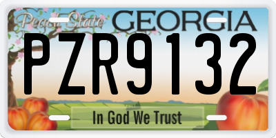 GA license plate PZR9132