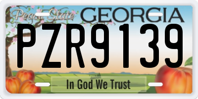 GA license plate PZR9139