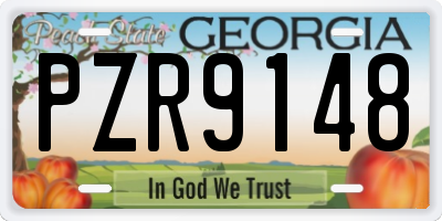 GA license plate PZR9148