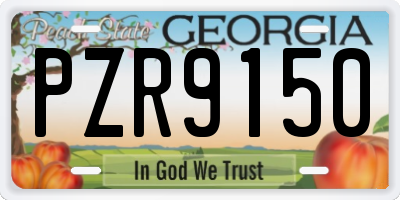 GA license plate PZR9150