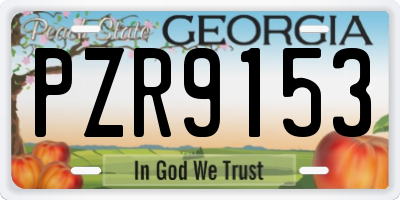 GA license plate PZR9153