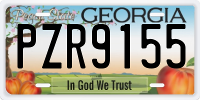 GA license plate PZR9155