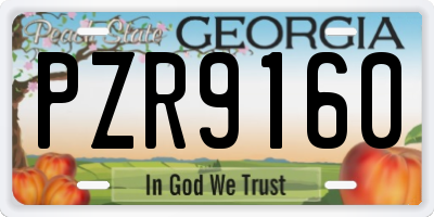 GA license plate PZR9160