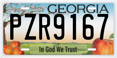GA license plate PZR9167