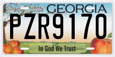 GA license plate PZR9170