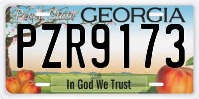 GA license plate PZR9173
