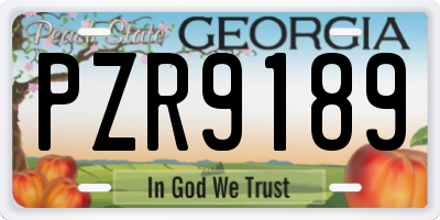 GA license plate PZR9189
