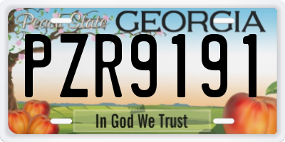 GA license plate PZR9191