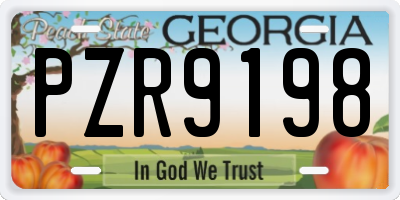 GA license plate PZR9198